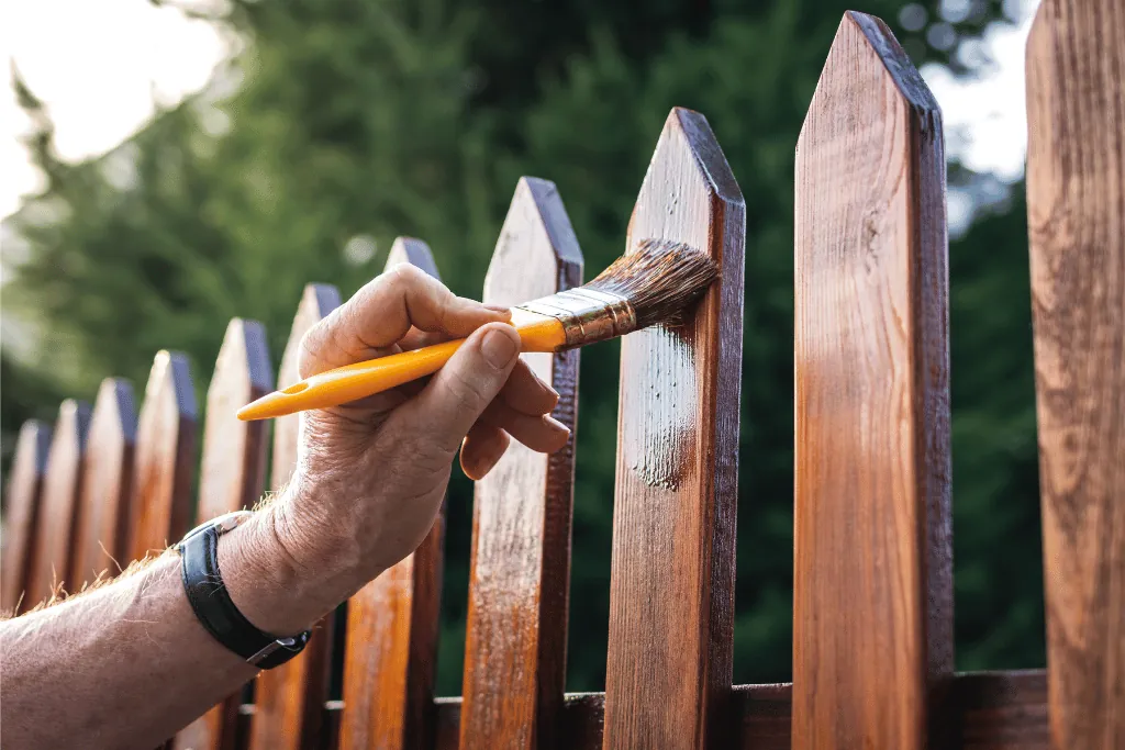 Stain worked into every picket
